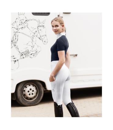 Legging d'équitation enfant blanc Ella White avec grip silicone